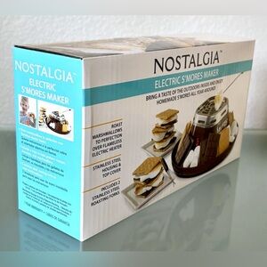 Nostalgia Tabletop Indoor Stainless Steel Electric S'mores Maker New